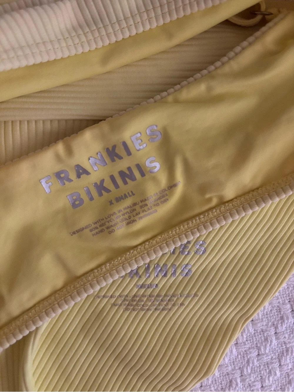 Frankie's Bikinis Yellow Ribbed Two-Piece Swim Set